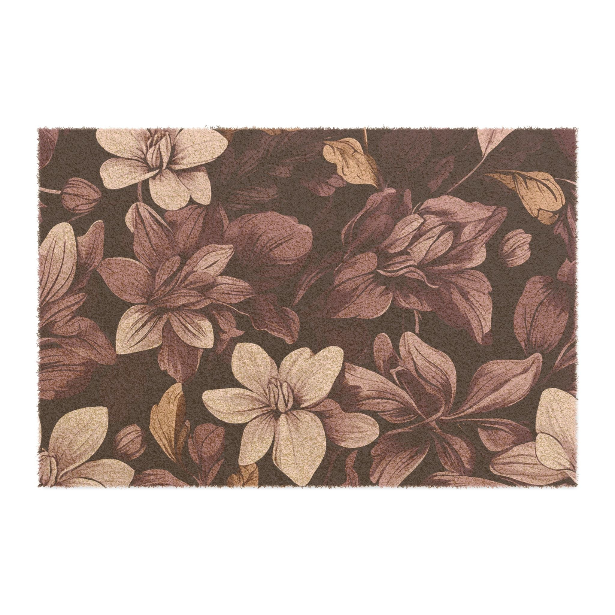 Brilliant Spring Floral in Purple Basil Designed Doormat