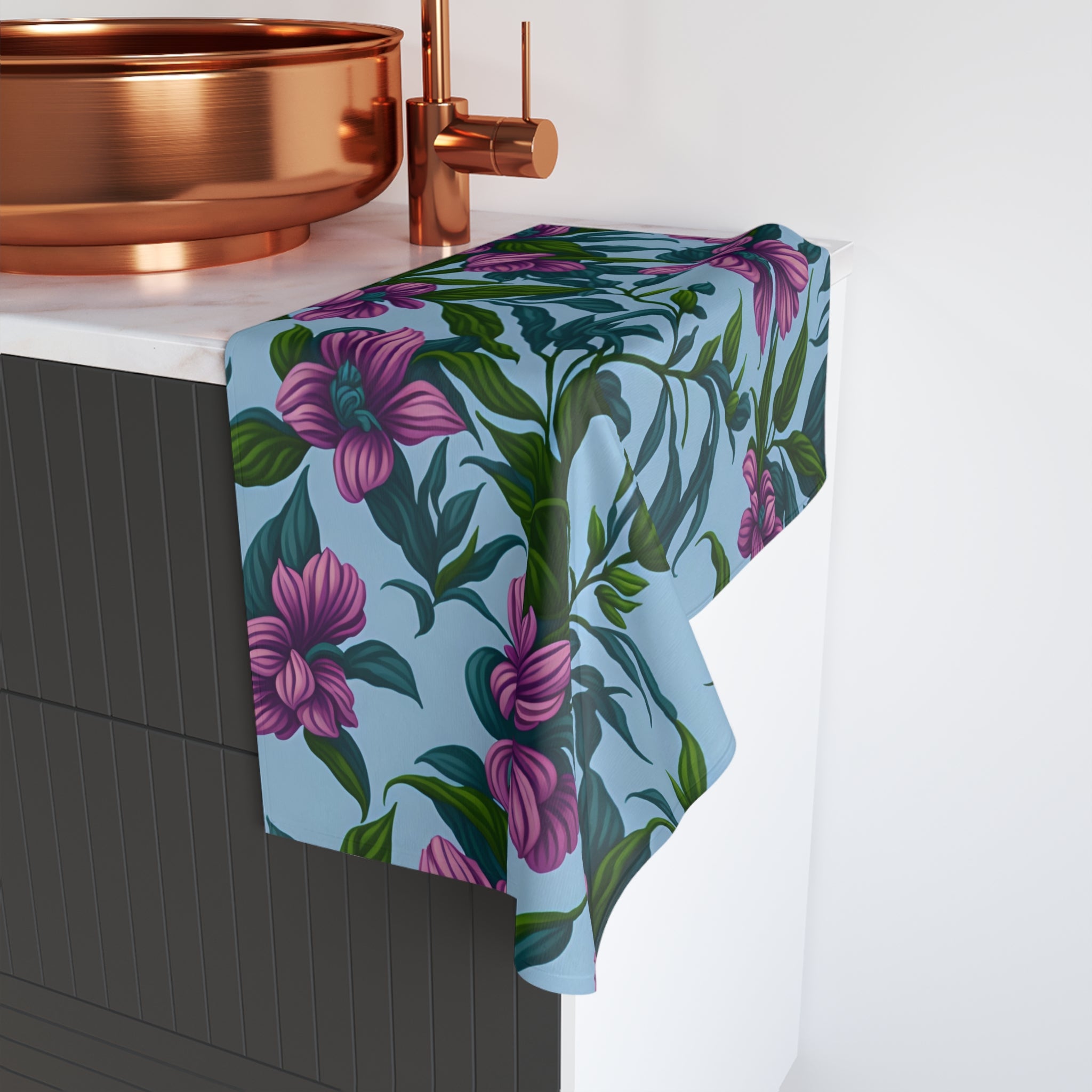 Charming Summer Stevia Flowers Designed Hand Towel