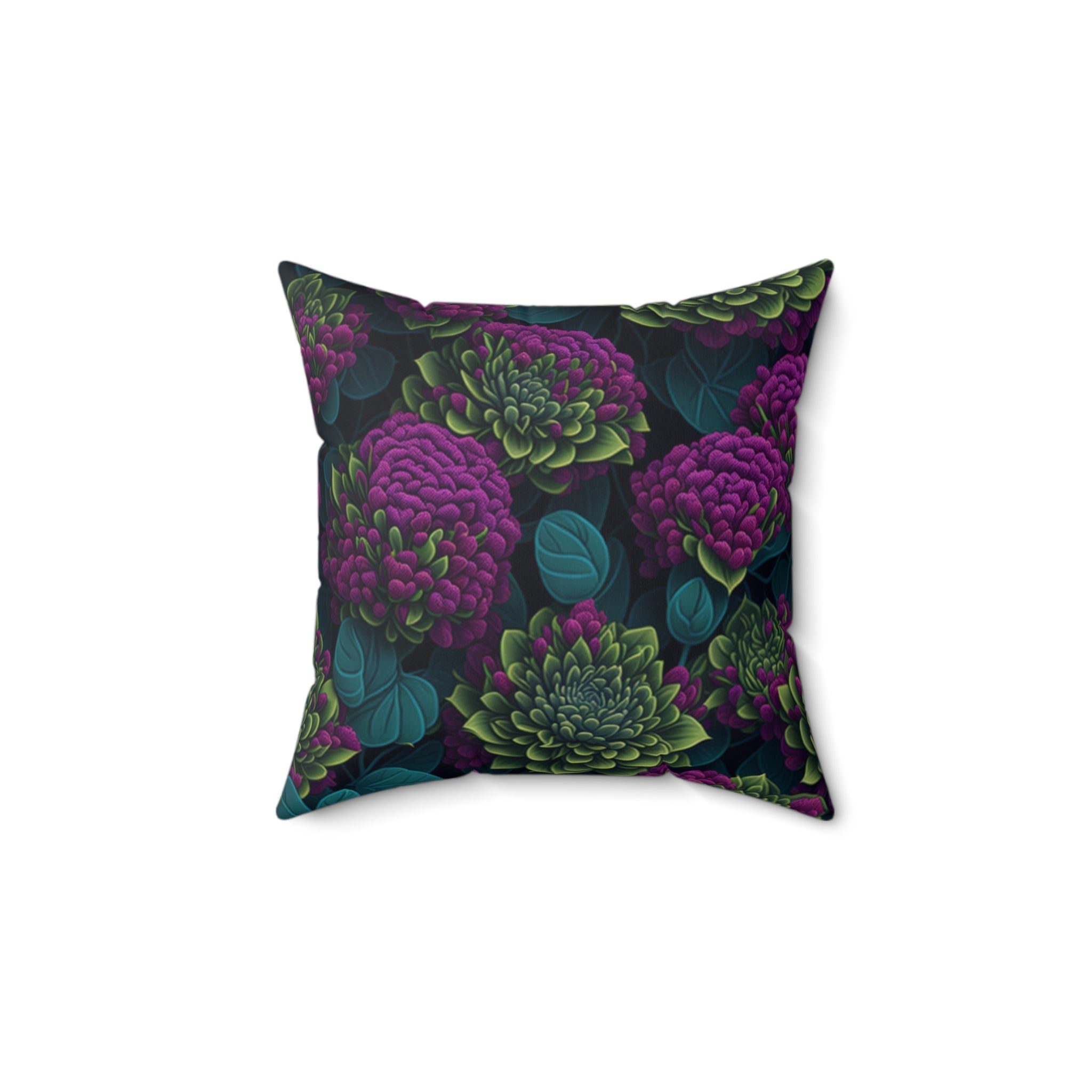 Alluring Sedum Flowers Designed Spun Polyester Square Indoor Decor Floral Throw Pillow