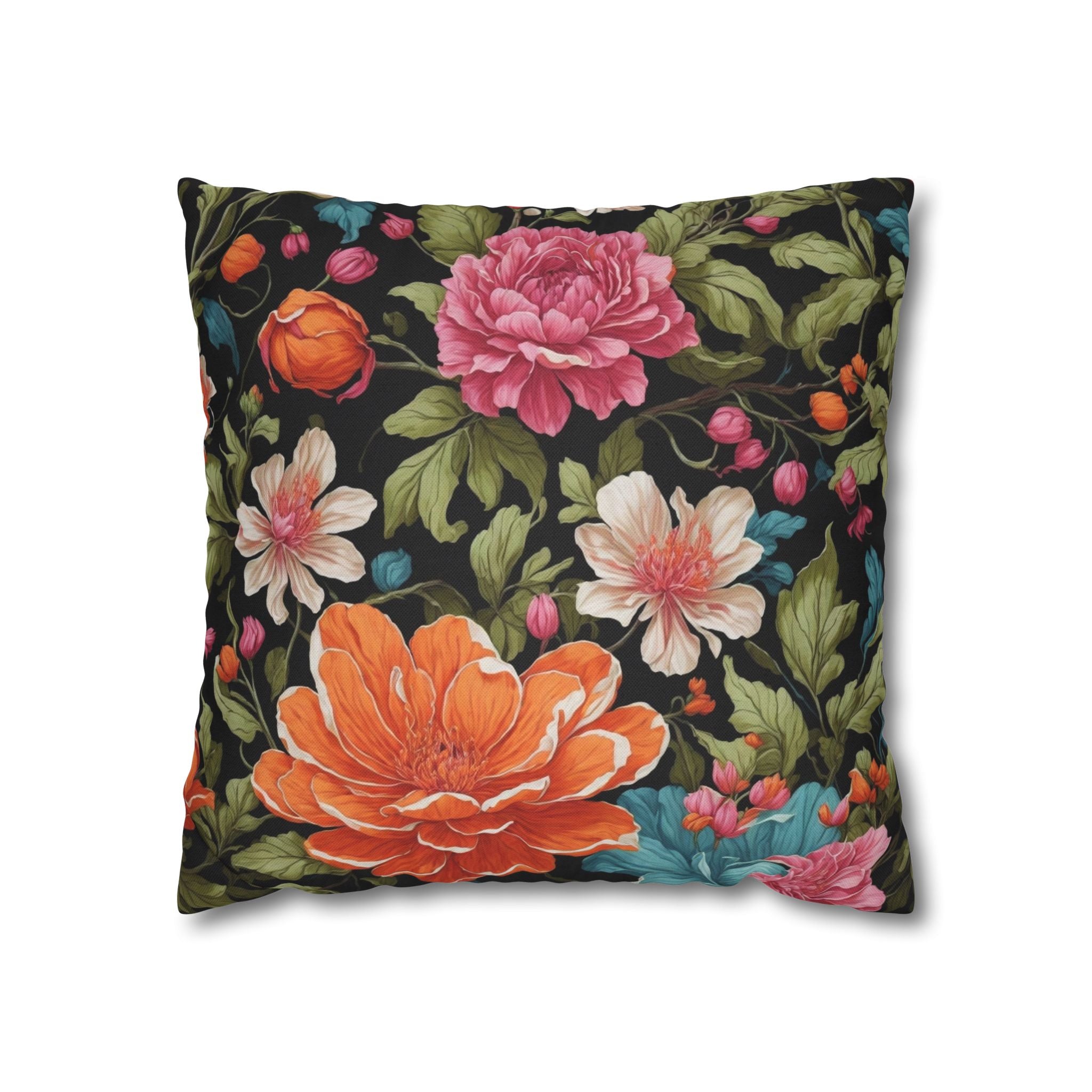 Radiant Chelone Flowers Spun Polyester Square Pillowcase