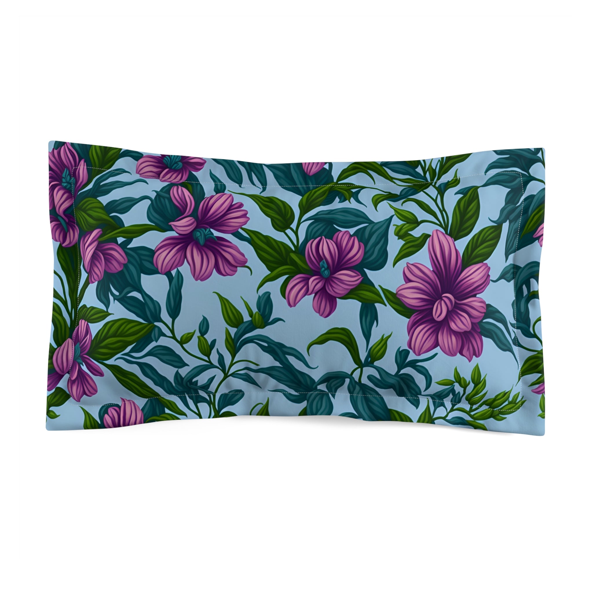 Charming Summer Stevia Flowers Designed Microfiber Pillow Sham Available in 2 Sizes