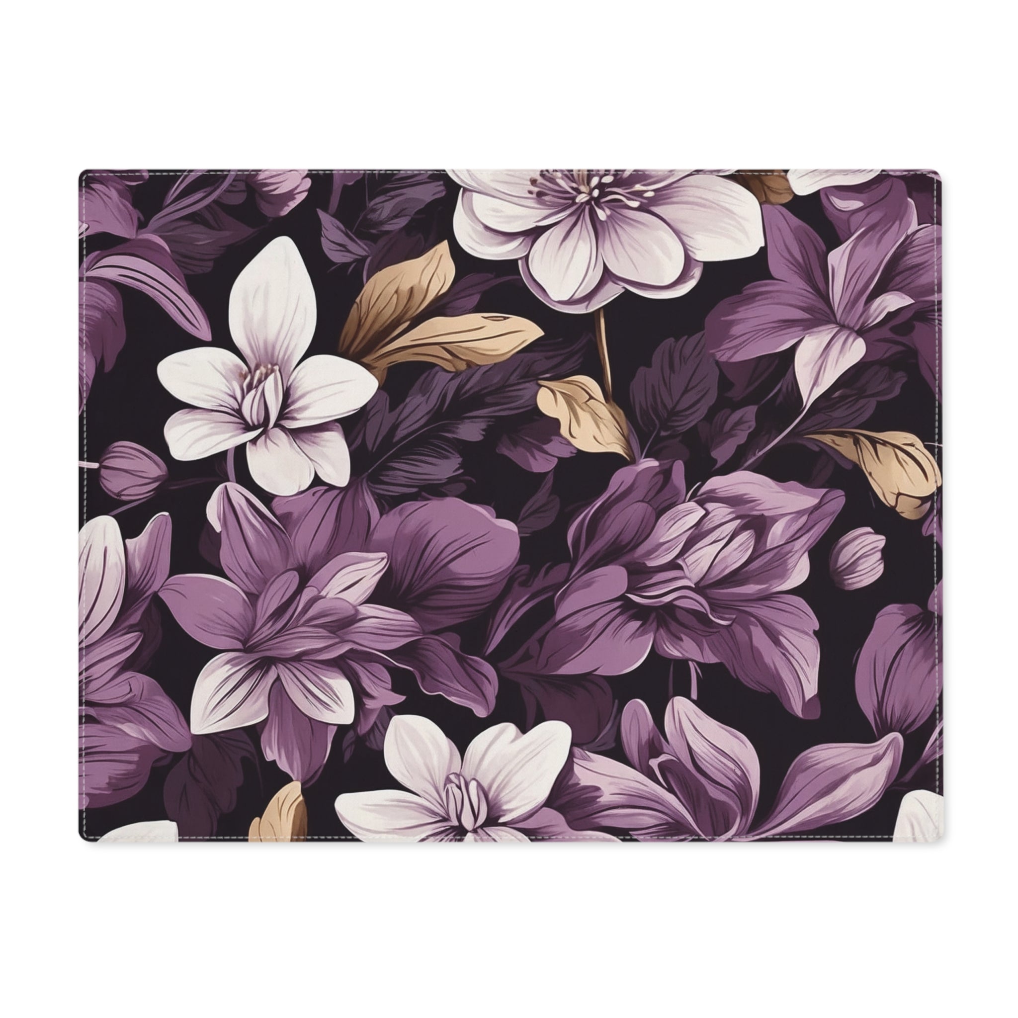 Brilliant Spring Flowers Purple Basil Floral Designed Placemat, 1pc