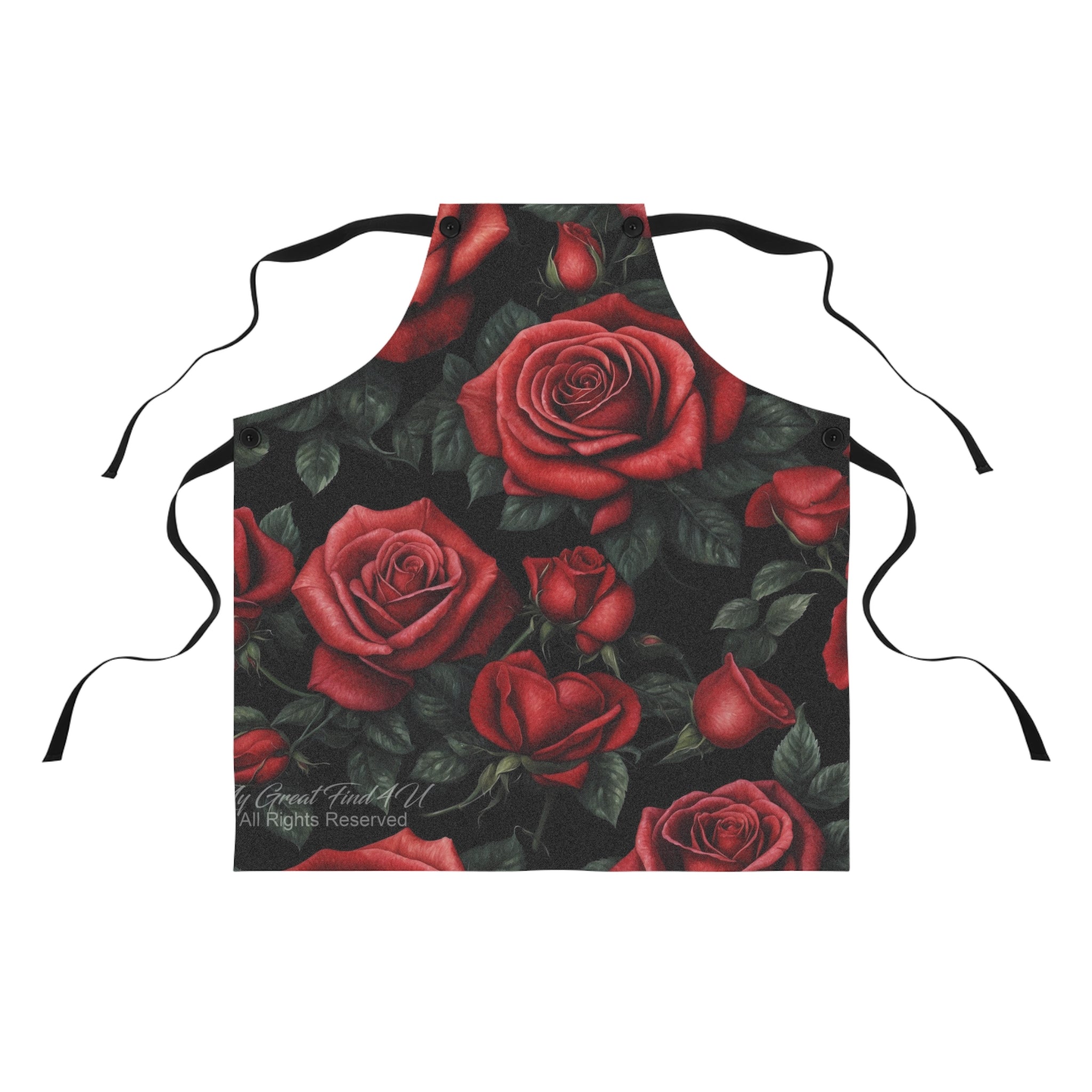 Elegant Red Roses Awakening Design Apron - 100% Polyester - Valentine's Day Gift - Valentine Apron Design