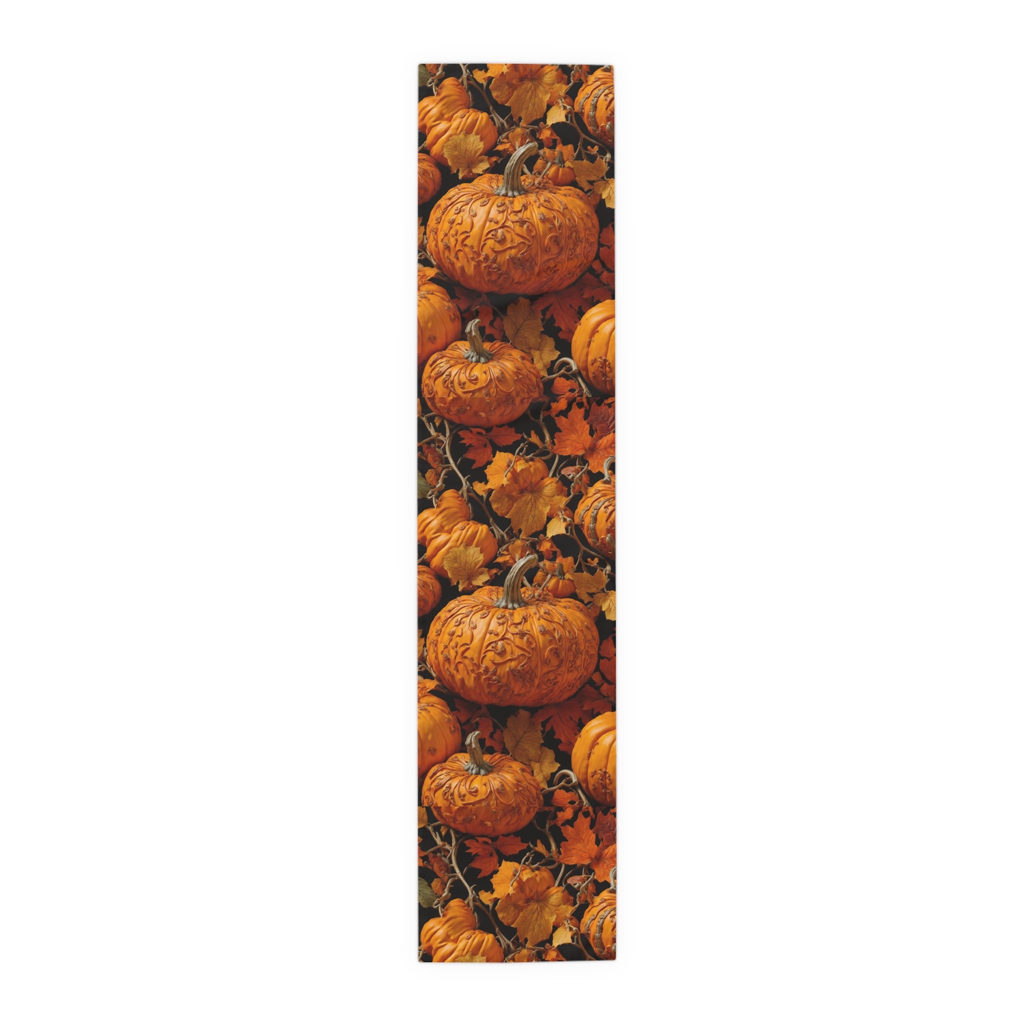 Designed Scroll Pumpkin Patch Autumn Fall Table Runner (Cotton/Poly) Two Sizes Available