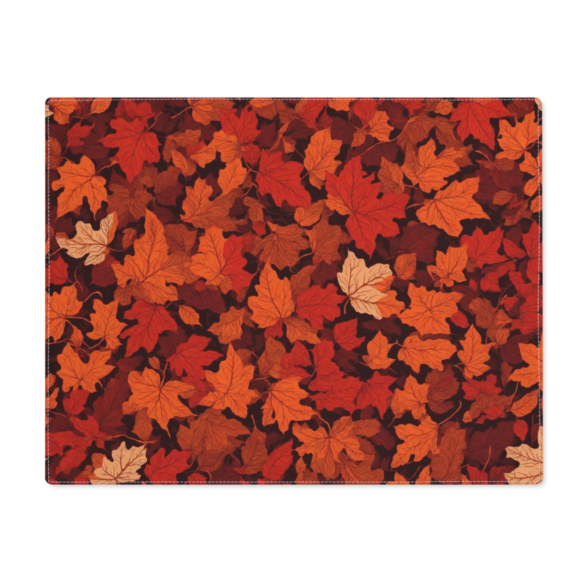 The Fresh Deep Woods Foliage Placemat, 1pc Dining Table Placemat, Thanksgiving Decor, Autumn Table Placemat, Colorful Leaves