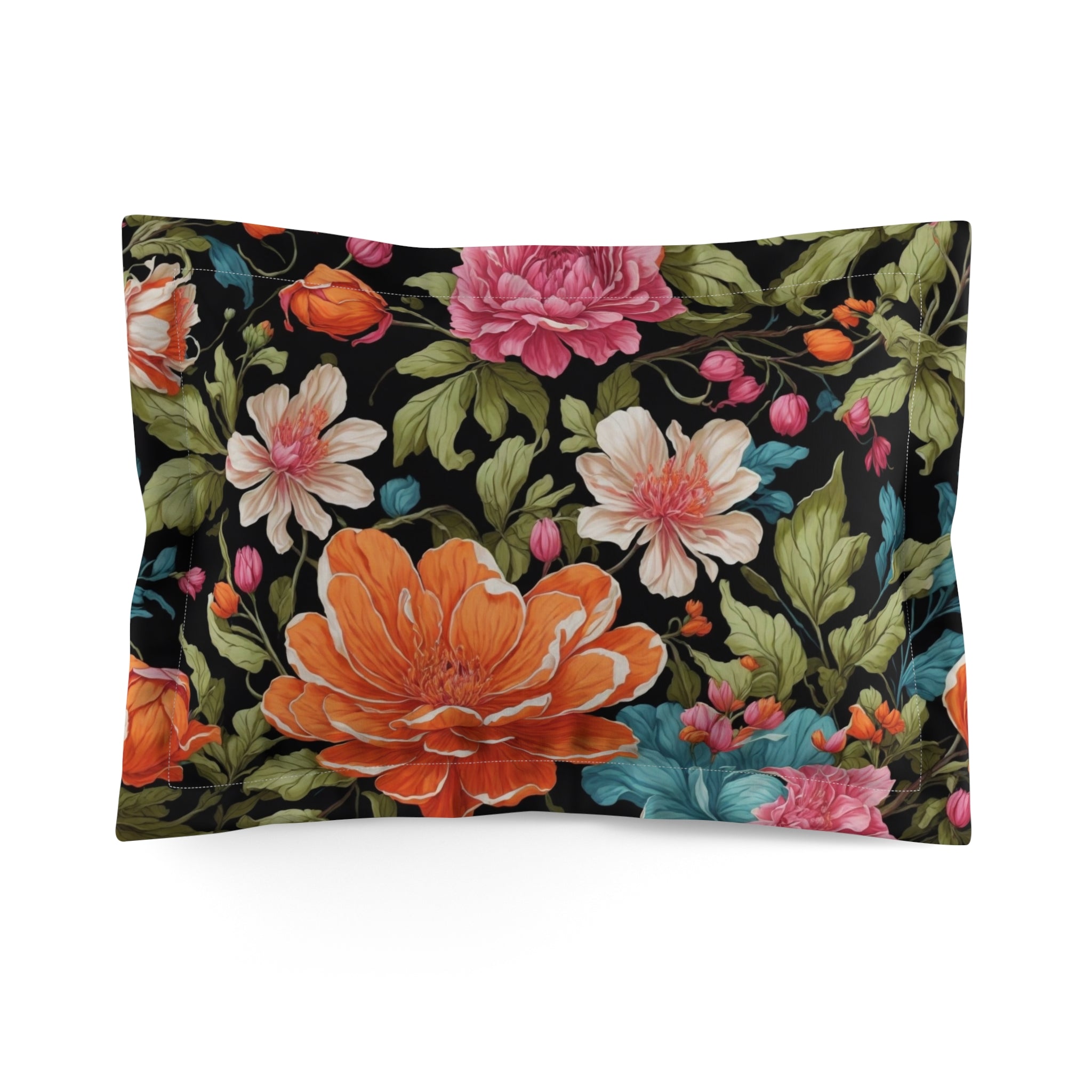 Radiant Chelone Flowers Designed Microfiber Pillow Sham