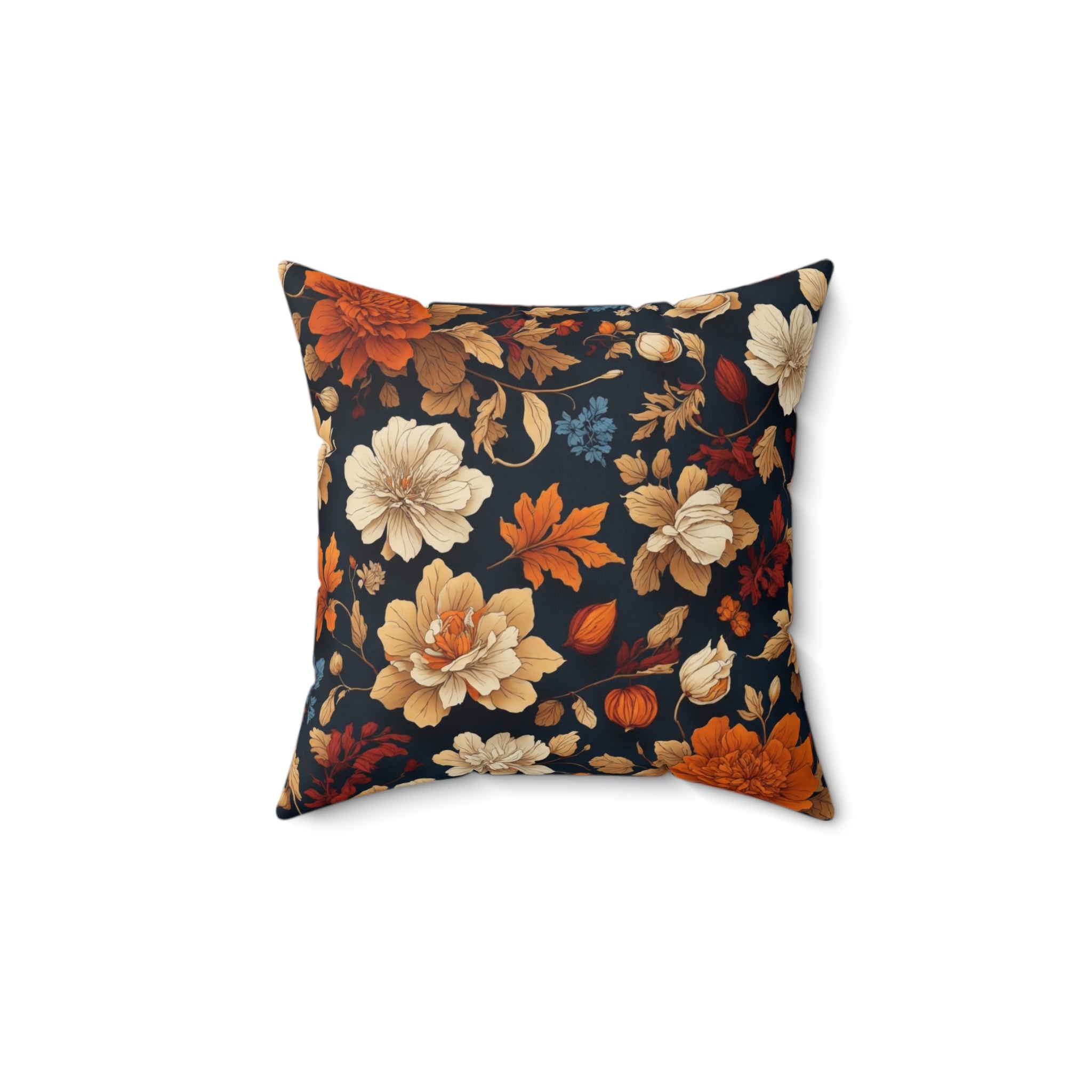 Warmth of Autumn Fall Floral Designed Spun Polyester Square Indoor Throw Pillow with Insert in Various Sizes