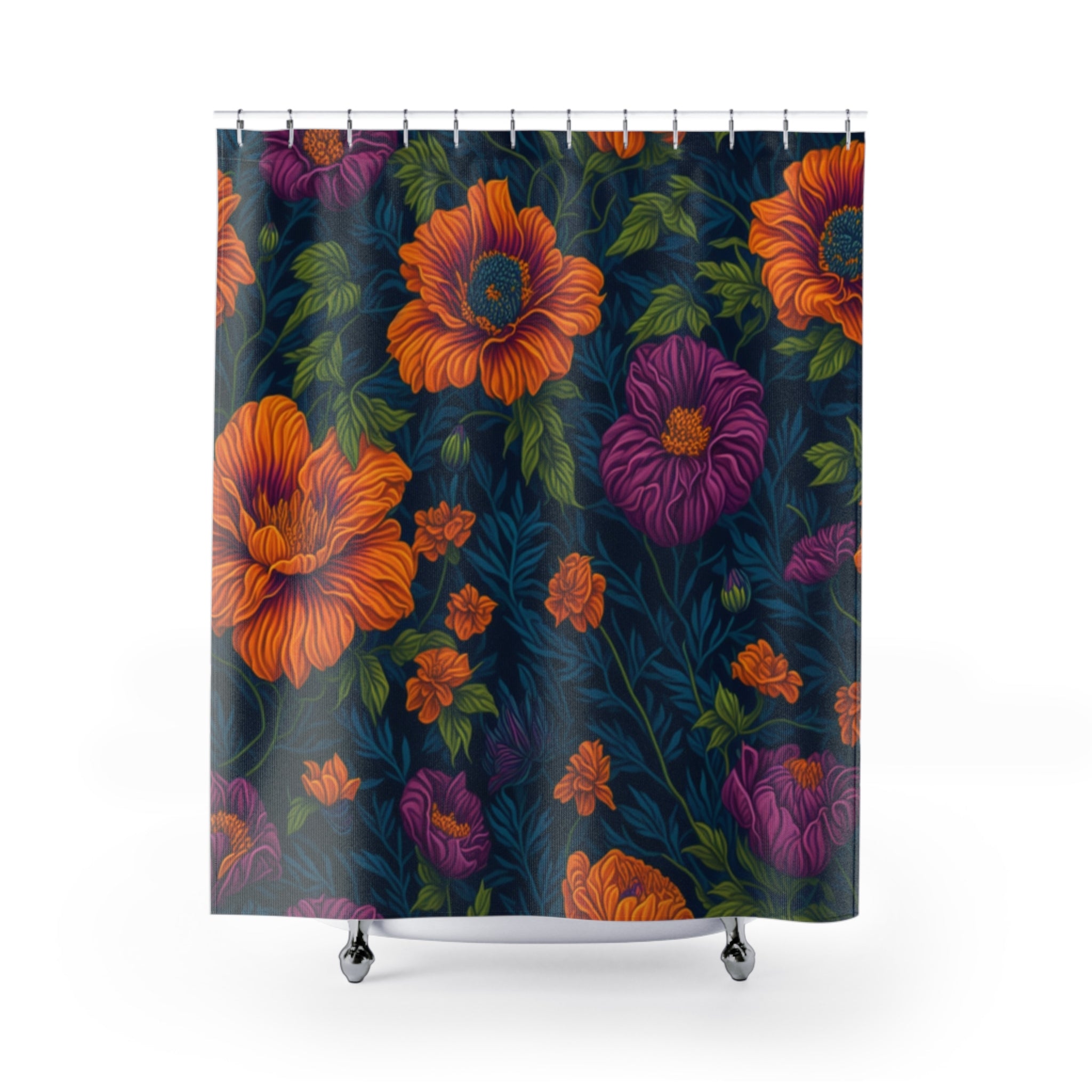 Botanical Tetraneuris Flowers Designed Shower Curtain