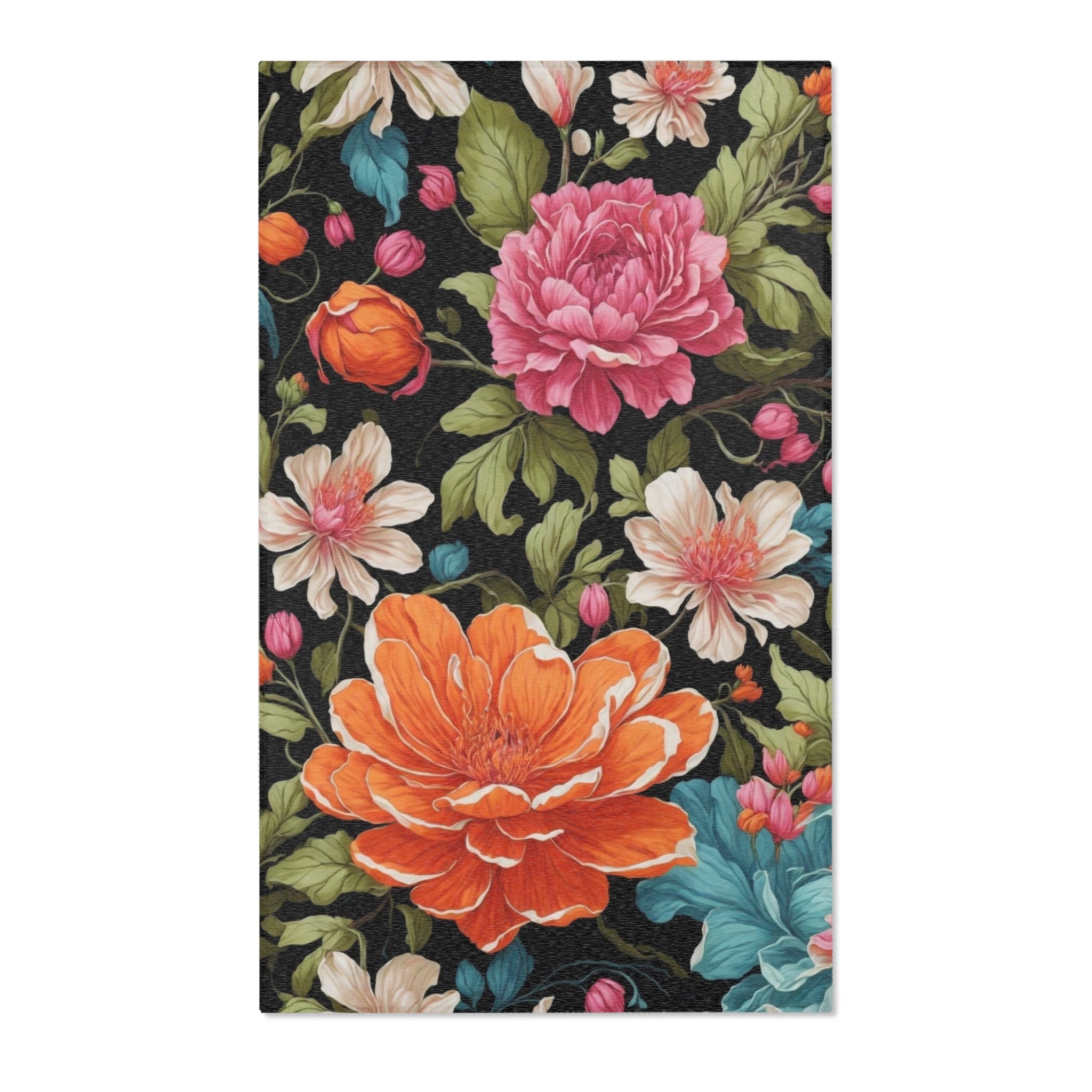 Radiant Chelone Flowers Designed Area Rugs Multiple Sizes