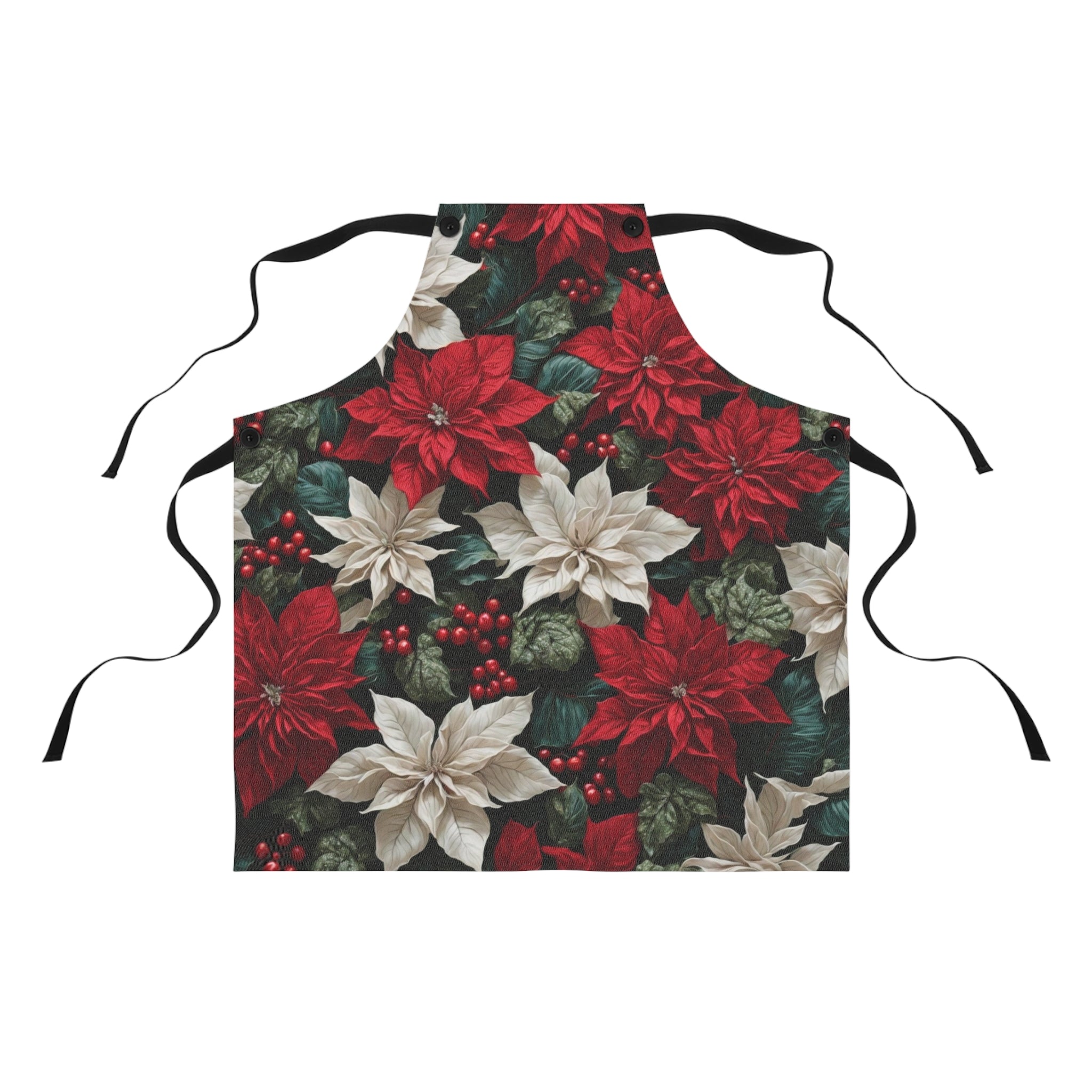 Mesmerizing Poinsettias Flowers Design  Apron