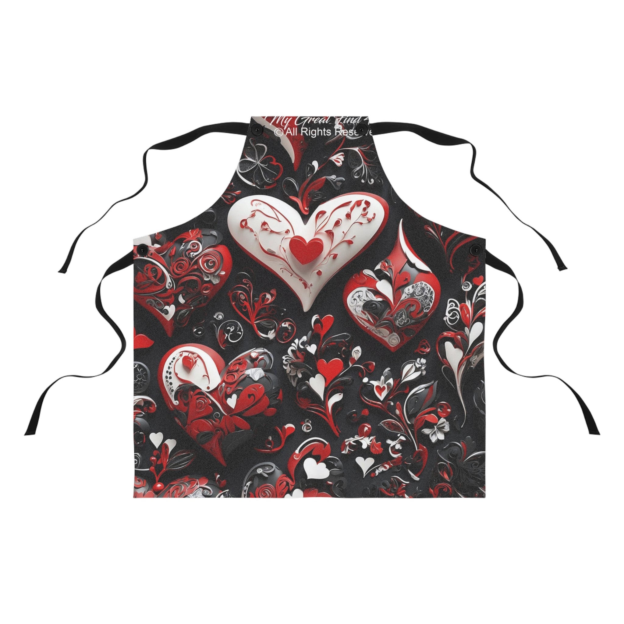 Sophisticated Valentine Heart Designed Cooking Chef Apron Kitchen Dining Decor