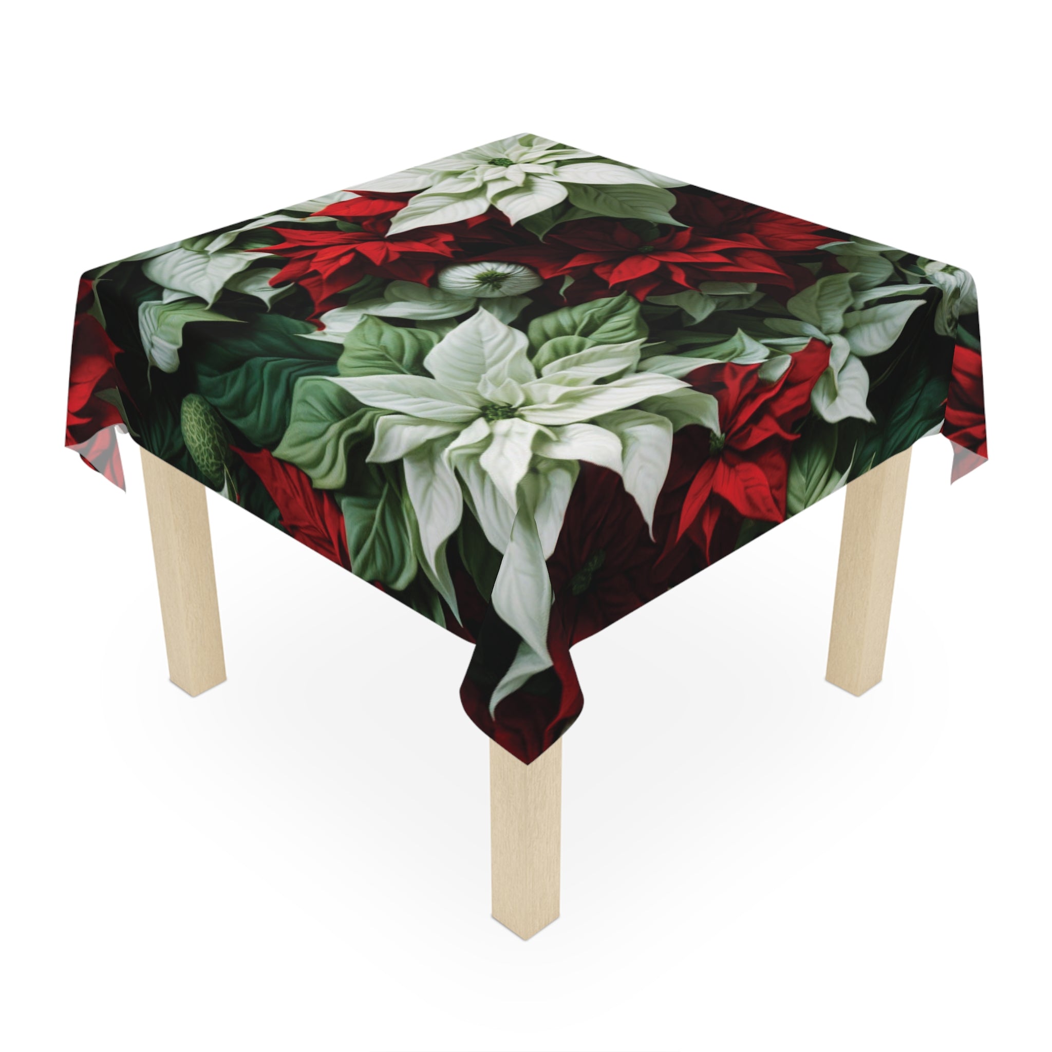 Blooming Bali Poinsettia Flowers Design Tablecloth - A Canvas of Elegance for Your Dining Experience