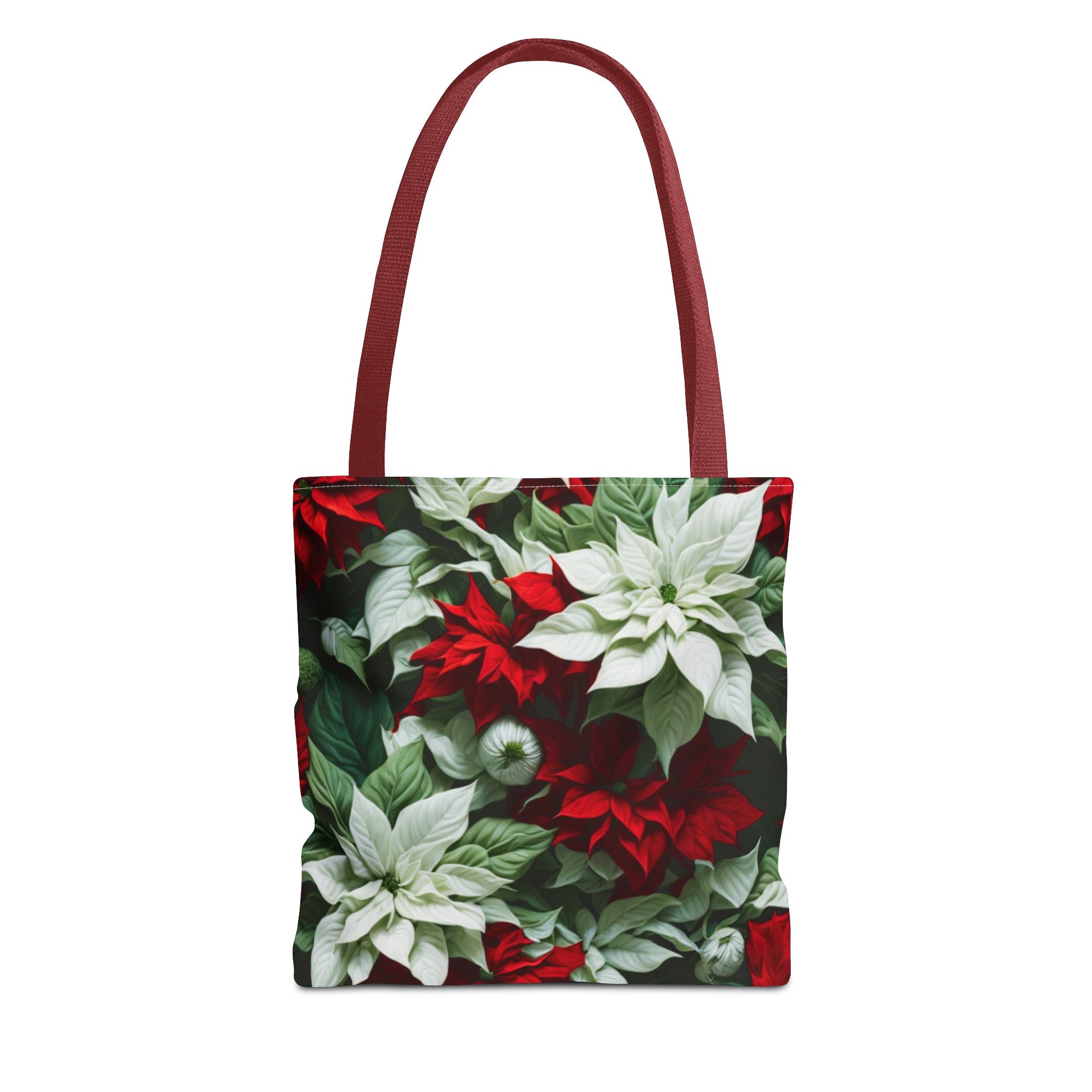 Blooming Bali Poinsettia Flower Designed Tote Bag Available in 3 Sizes