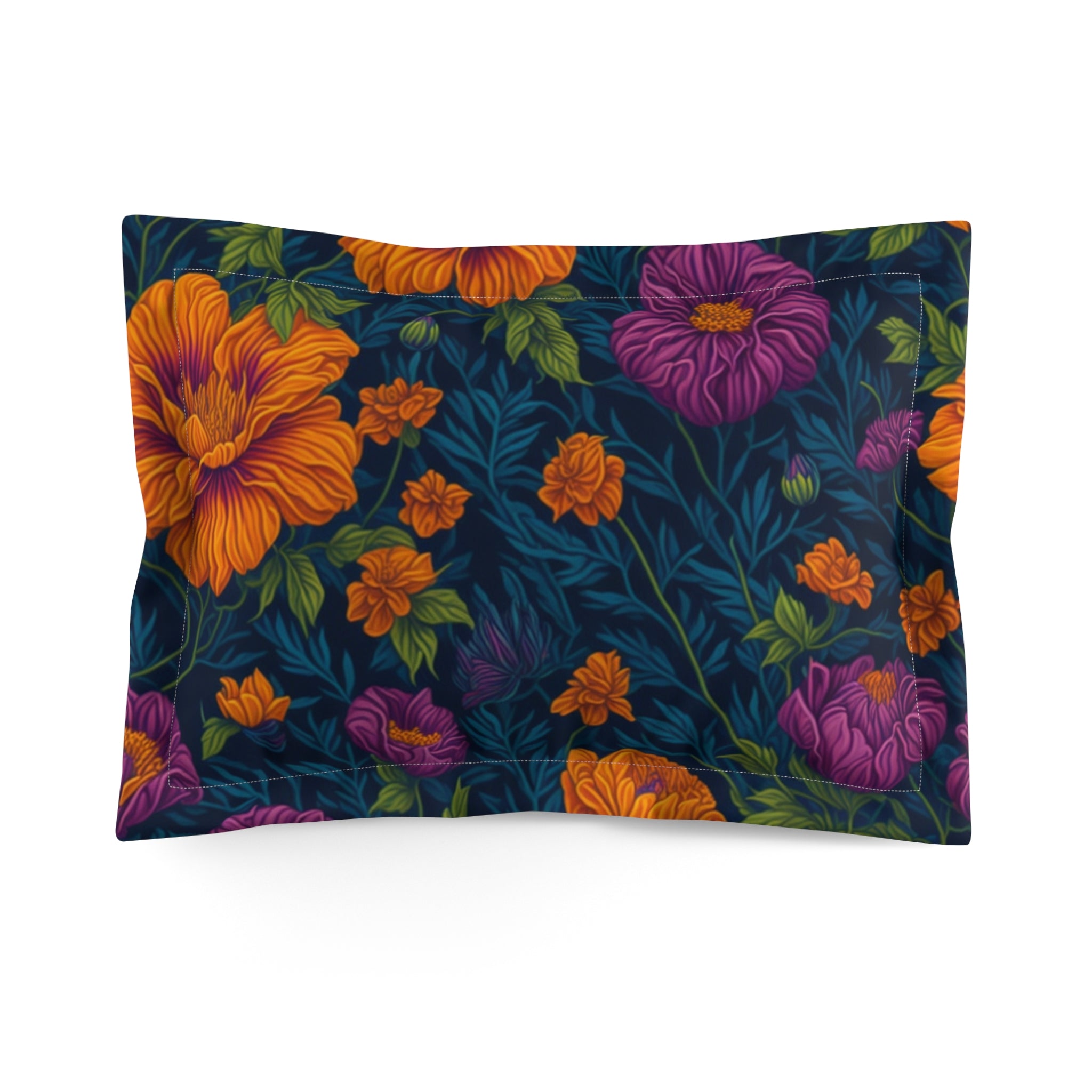 Botanical Tetraneuris Flowers Designed Microfiber Pillow Sham Available in 2 Sizes