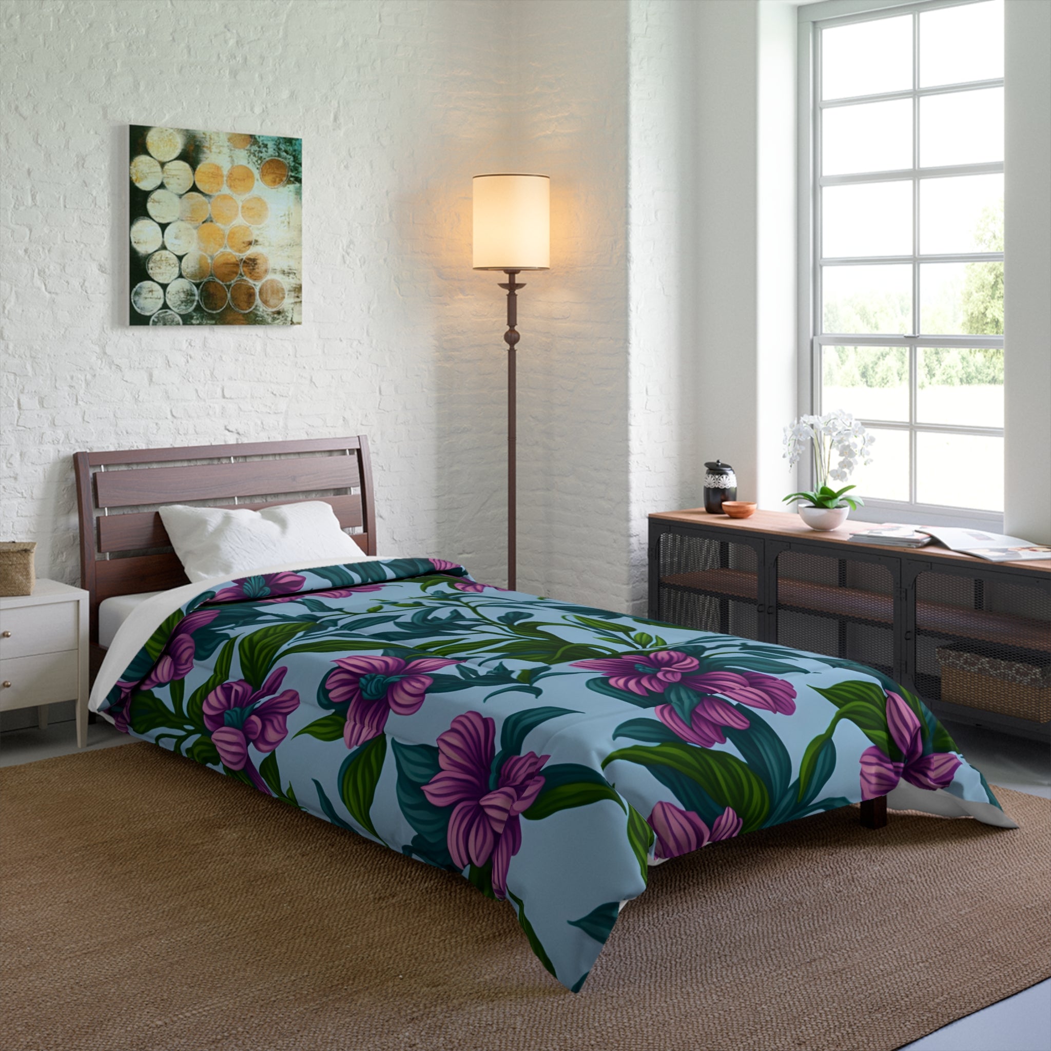 Charming Summer Stevia Flowers Designed Comforter Available in Multi Sizes