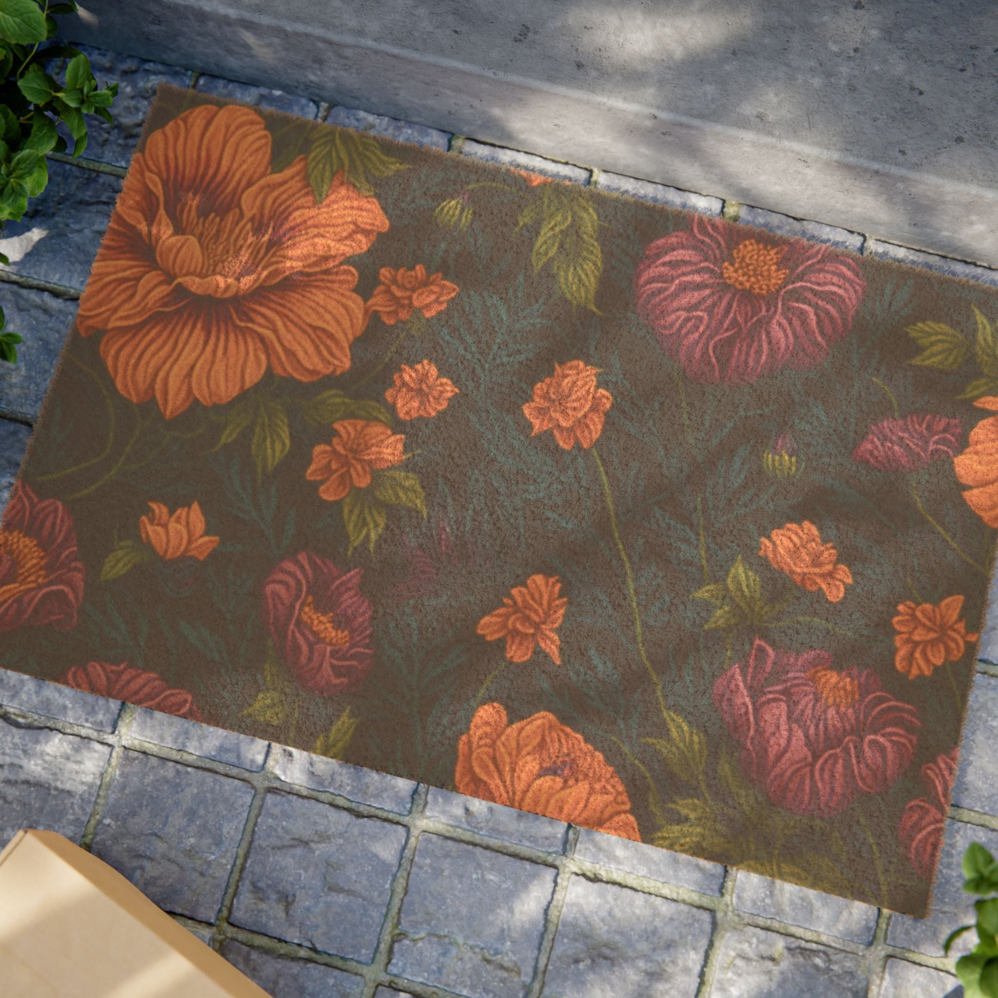 Botanical Tetraneuris Flowers Designed Doormat