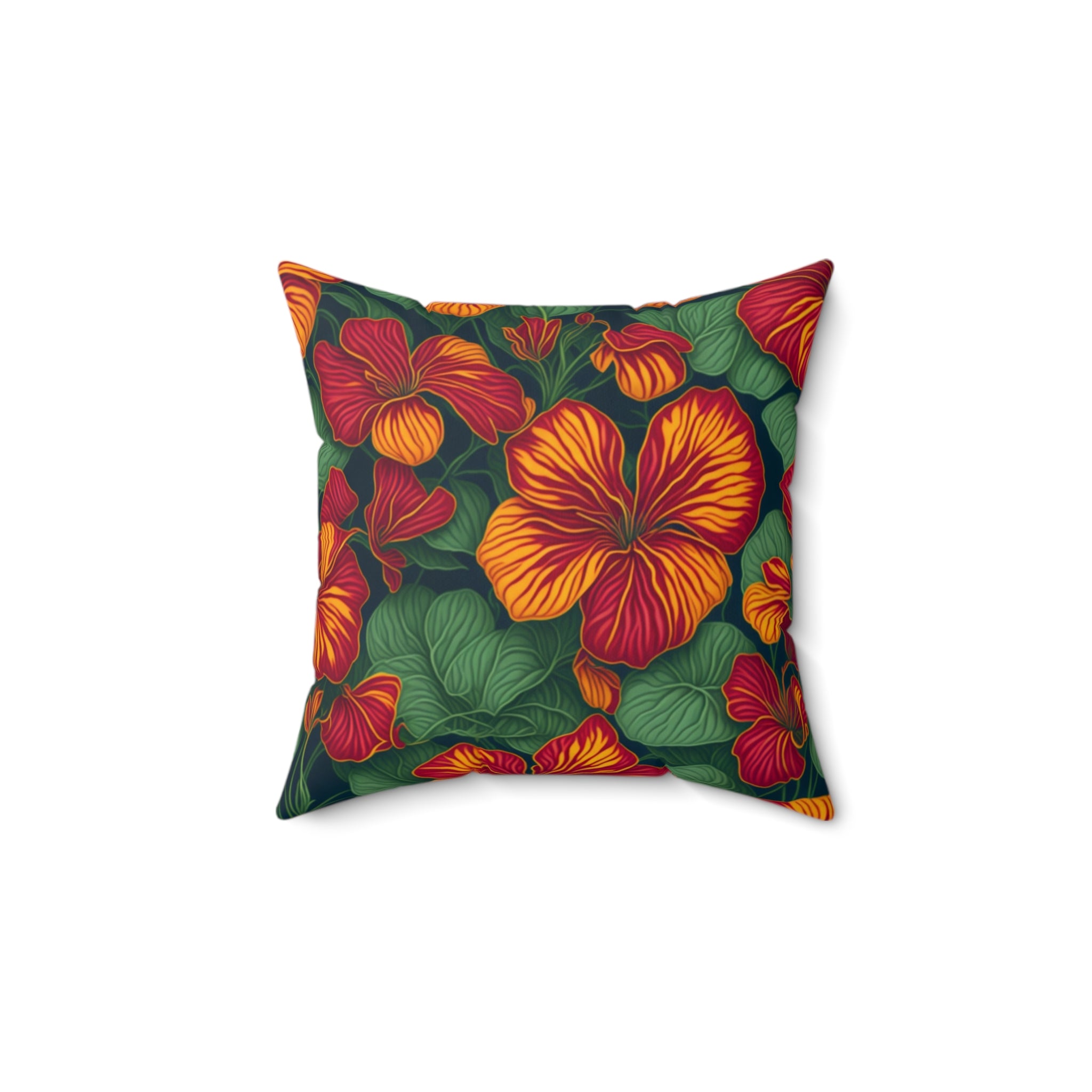 Splendid Tropaeolum Flowers Designed Indoor Throw Pillow - Nature's Beauty - with Insert