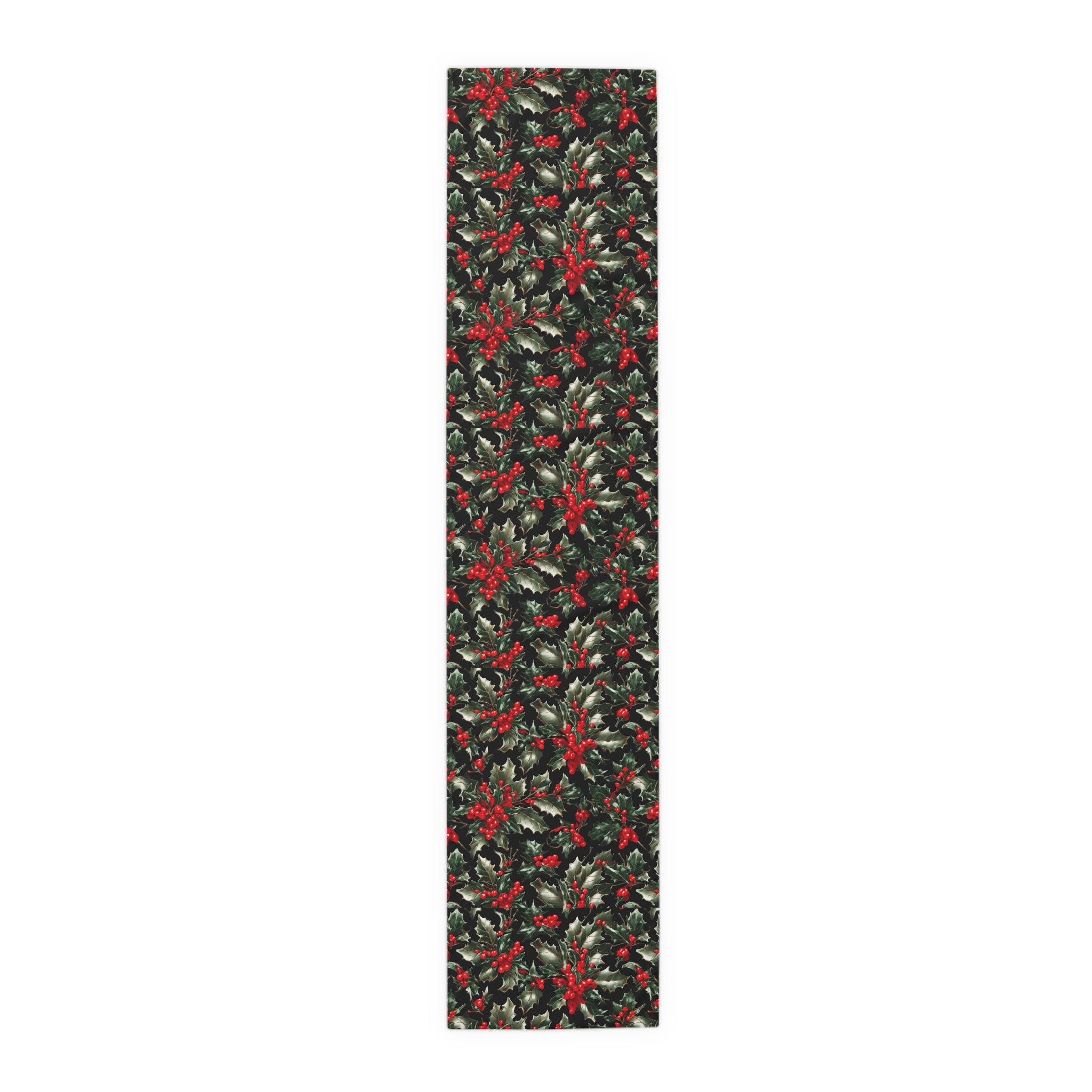 Elegant Holly of Christmas Designed Table Runner Available in 2 Sizes & Material