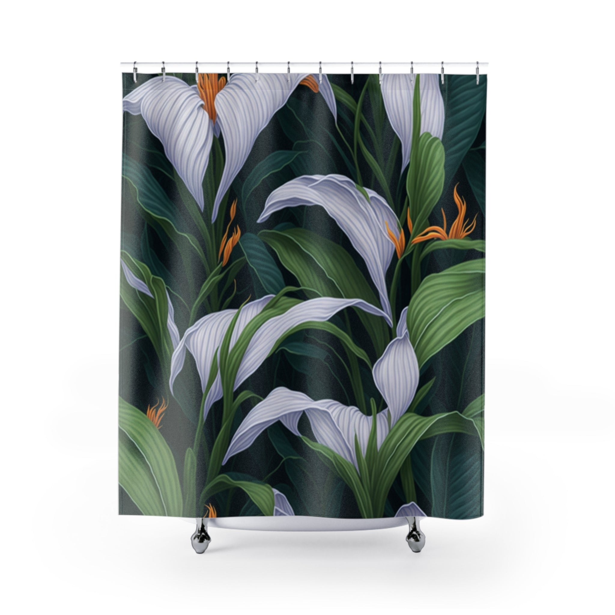 Welcoming Spathiphyllum Perennial Flower Designed Shower Curtain