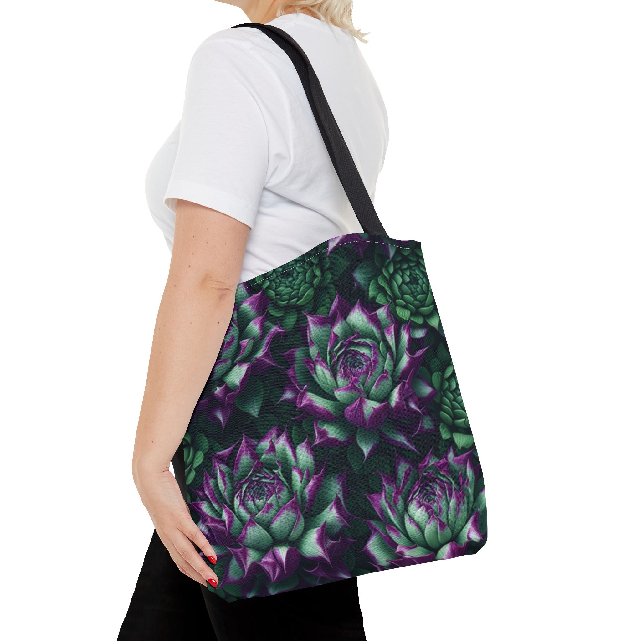 Vivid Sempervivum Floral Designed Tote Bag 3 Available Sizes