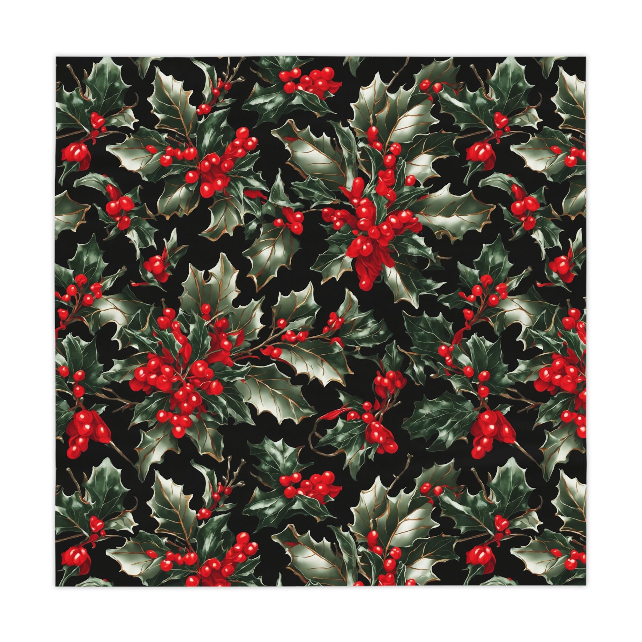 Elegant Holly of Christmas Designed Tablecloth