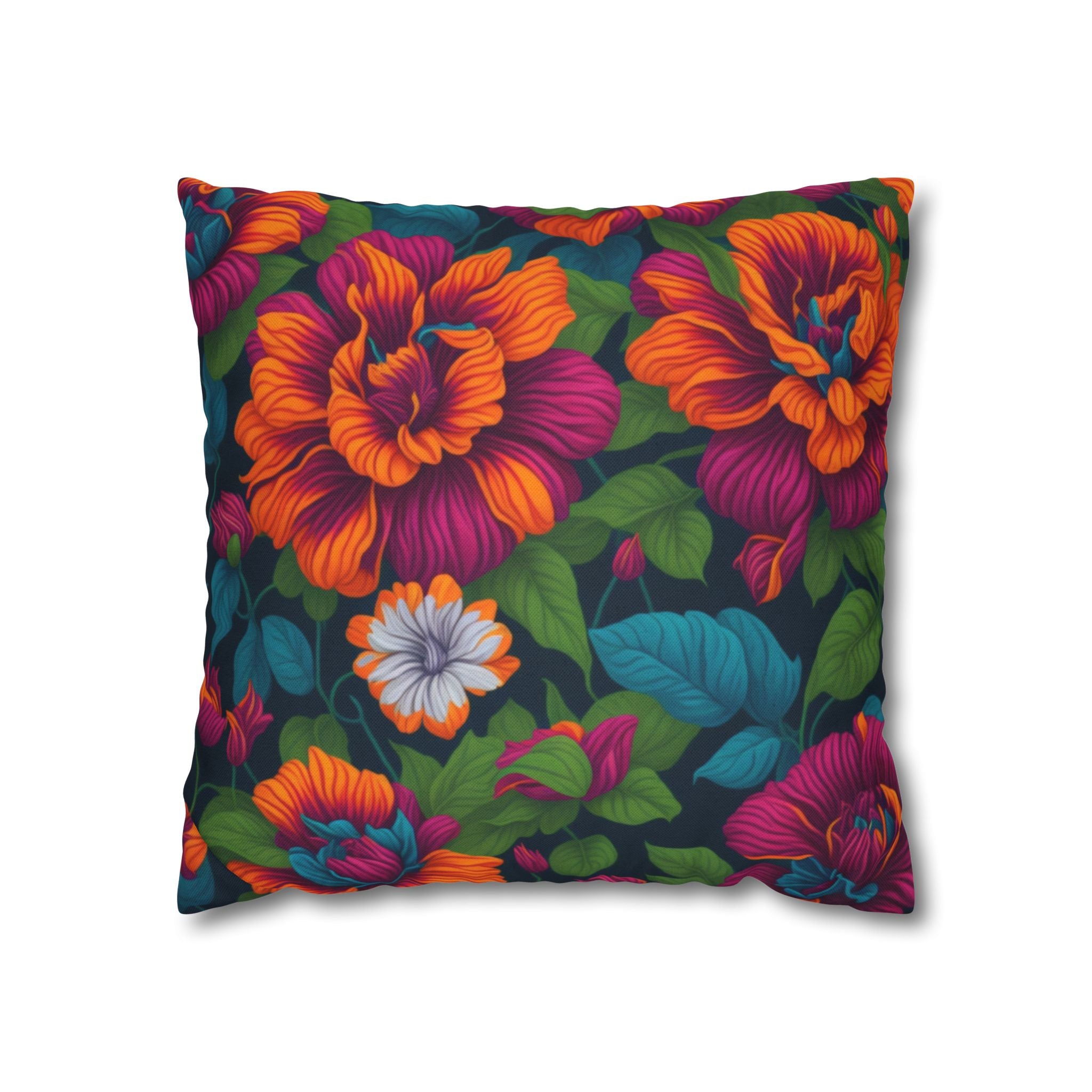 Dramatic Tropical Vesalea Flowers Floral Designed Square Pillow Case Cover