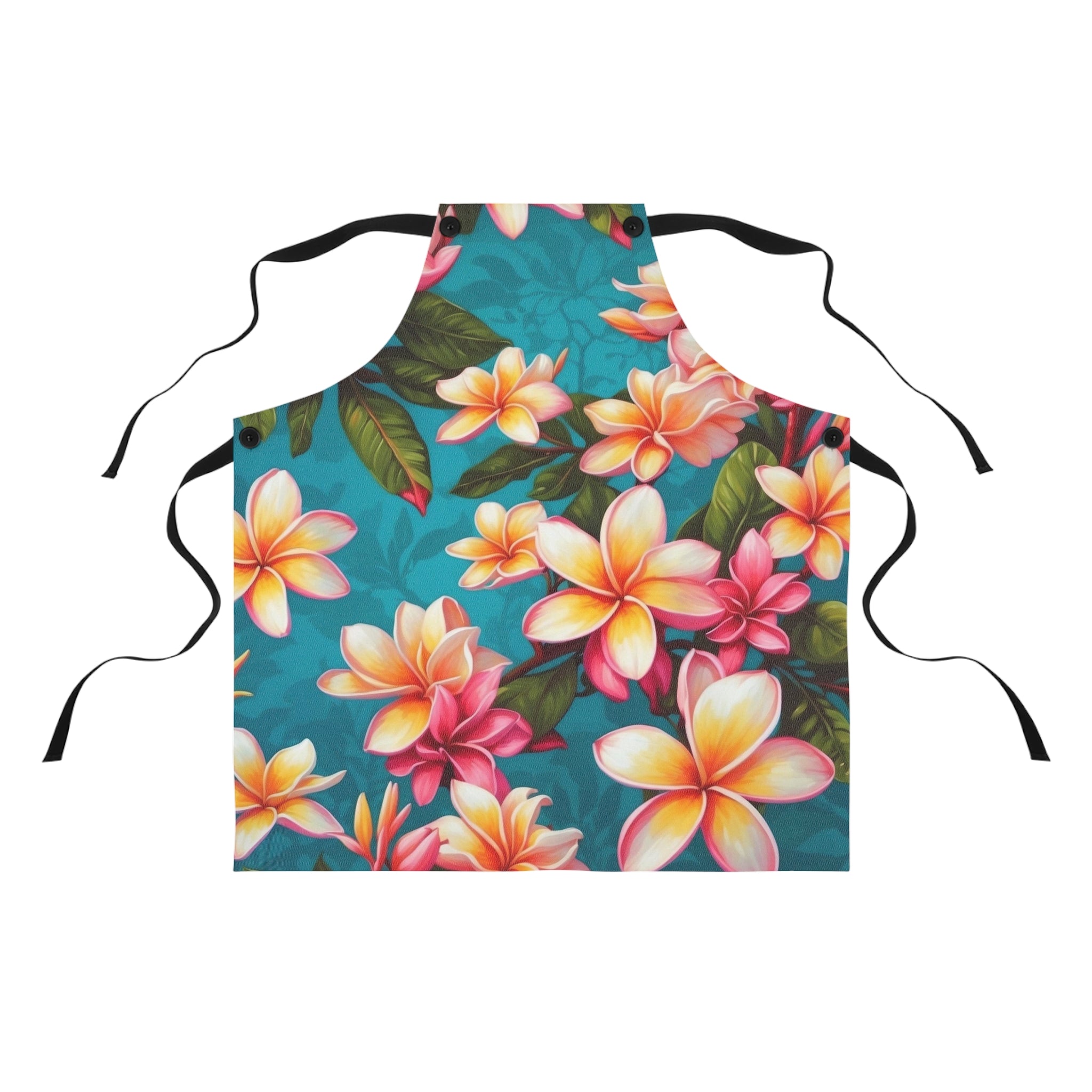 Bold Summer Plumeria Flowers Apron