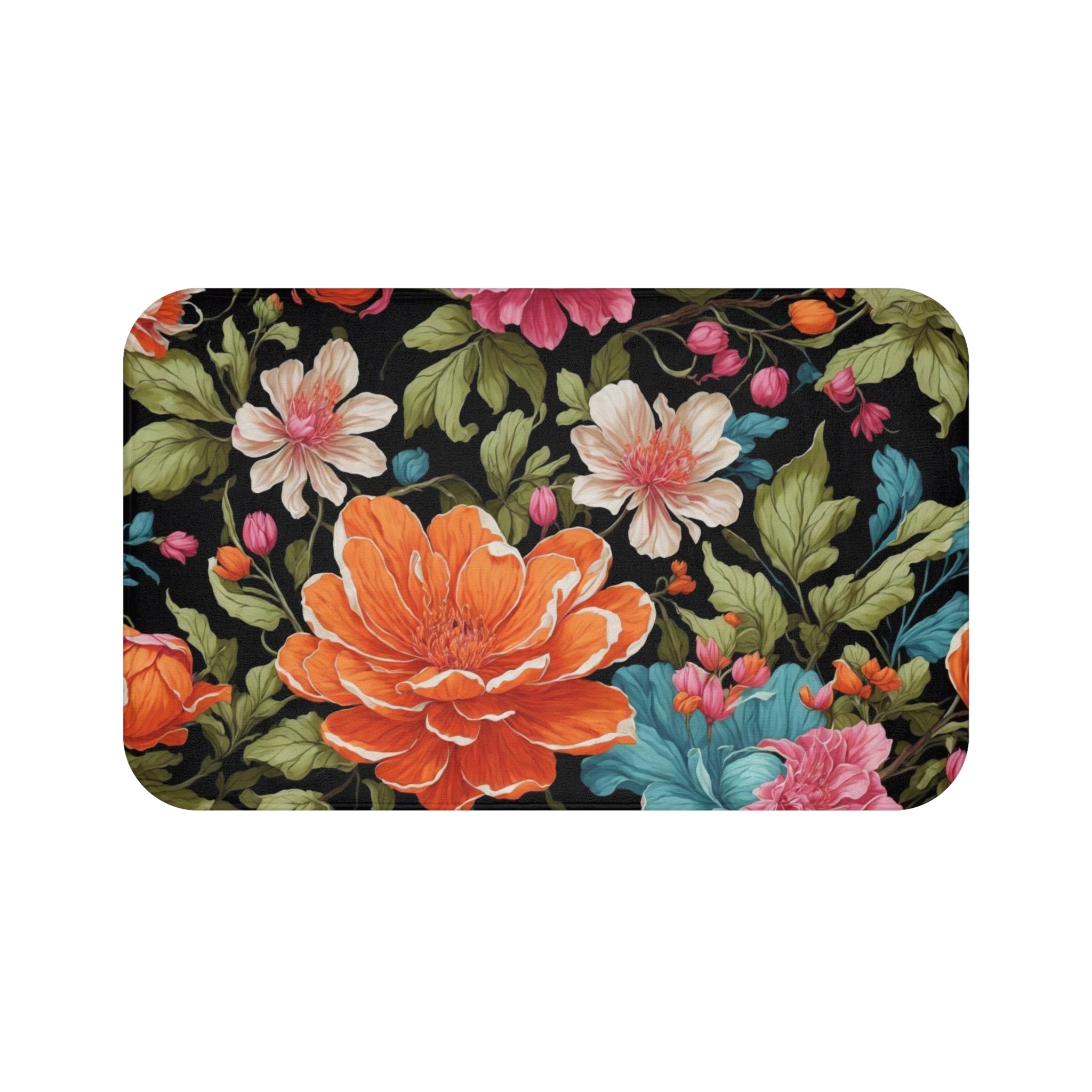 Radiant Chelone Flowers Designed Bath Mat