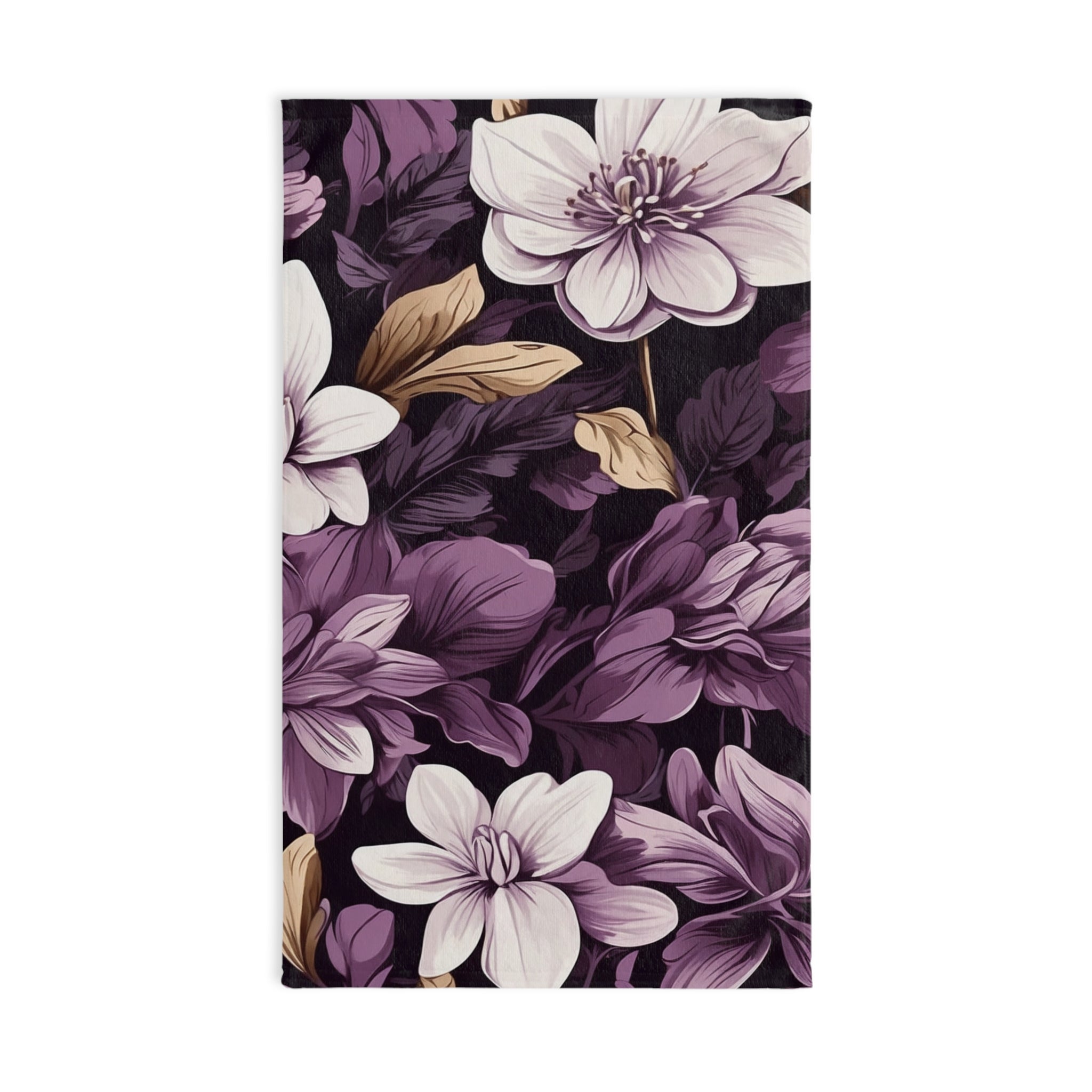 Brilliant Spring Flowers Purple Basil Floral Designed Hand Towel