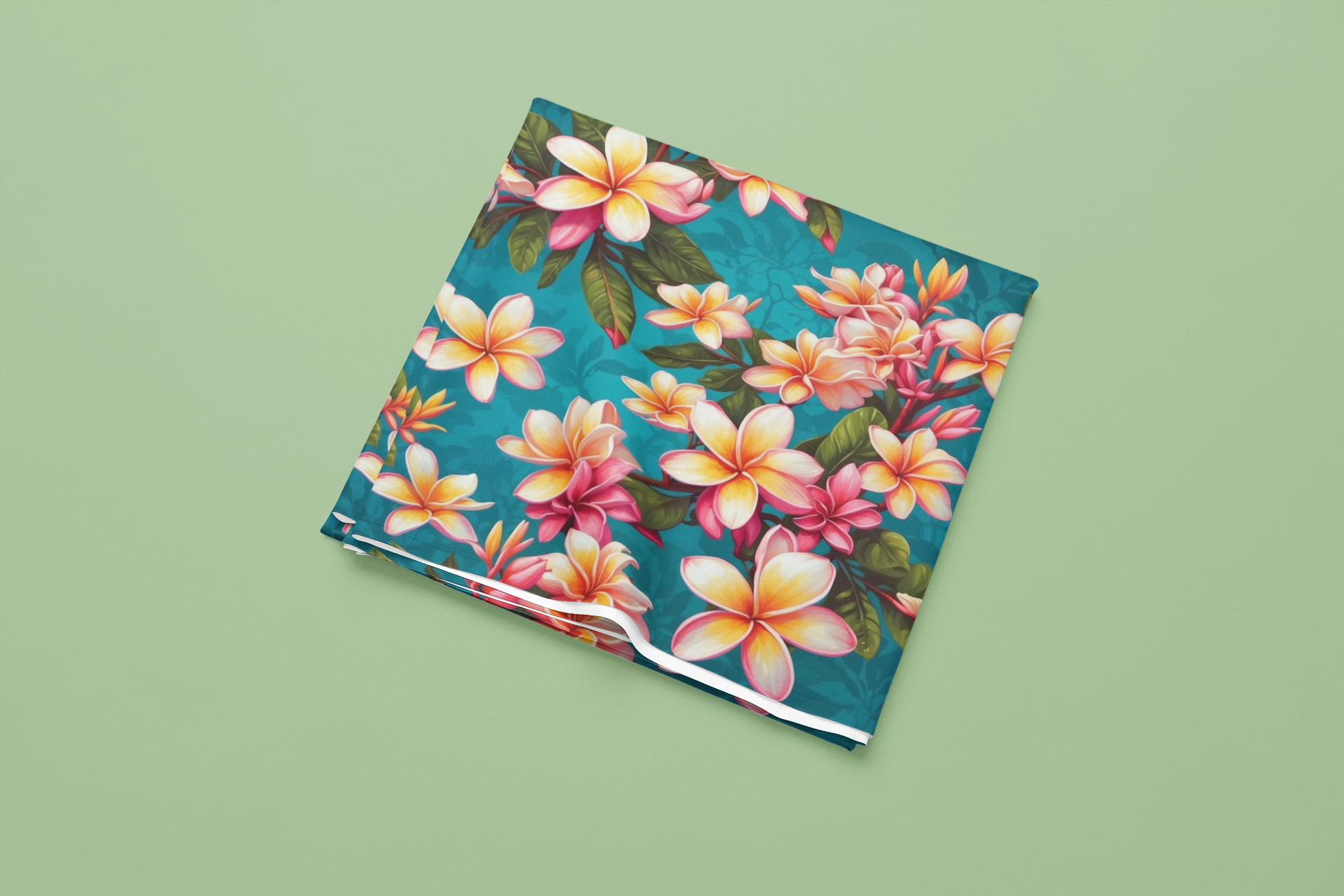 Bold Summer Plumeria Flower Designed Tablecloths Available in 2 Sizes