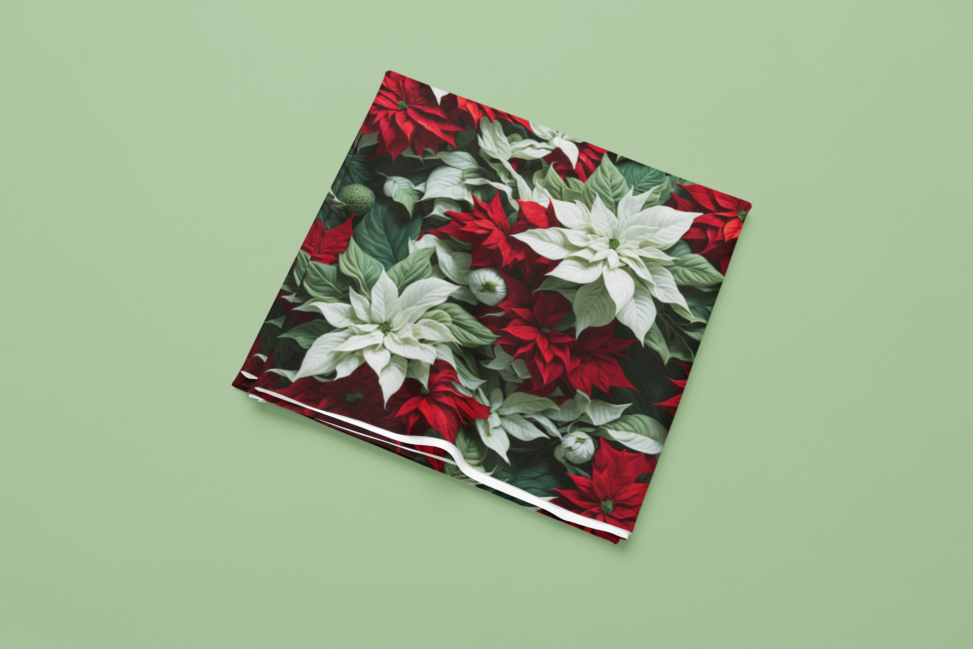 Blooming Bali Poinsettia Flower Designed Tablecloths Available in 2 Sizes